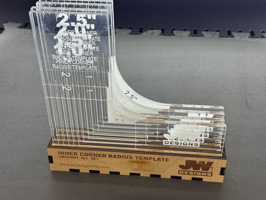 JW Designs Inner Corner Radius Template – 4-Piece Set (1”, 1.5”, 2”, 2.5”)