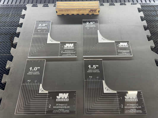 JW Designs Inner Corner Radius Template – 4-Piece Set (1”, 1.5”, 2”, 2.5”)